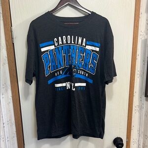 NFL Carolina Panthers Charcoal Tee with Blue and White Accents